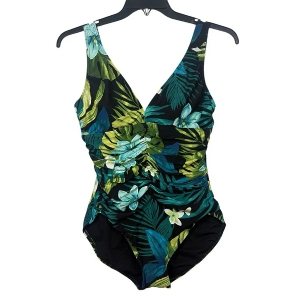 Coco Reef $146 Women's Contours Solitaire V-Neck One Piece‎ Swimsuit 12 36C - Picture 2 of 12